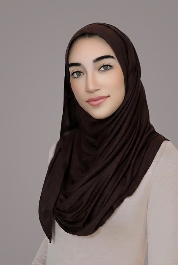 Instant Jersey Hijab-Dark Brown