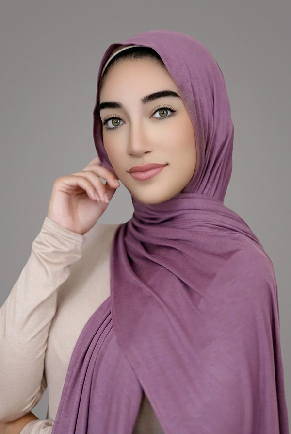 Luxury Jersey Hijab- Sunset Purple