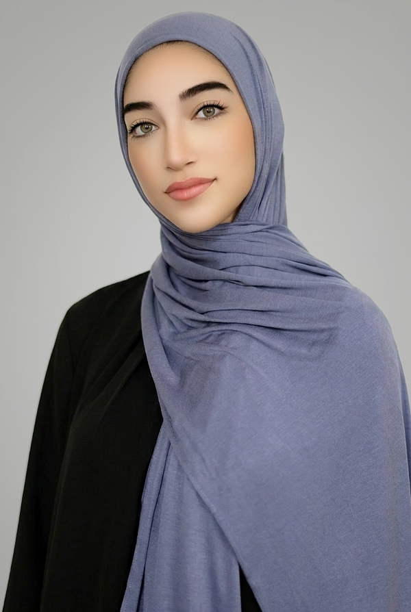 Luxury Jersey Hijab-Denim Blue