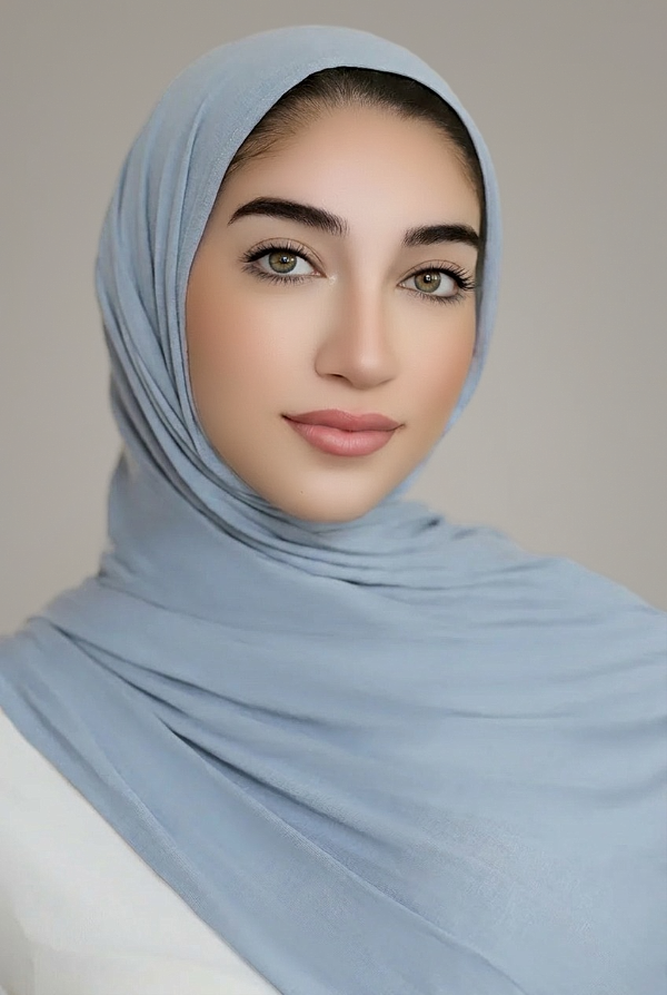 Luxury Jersey Hijab-Faded Denim