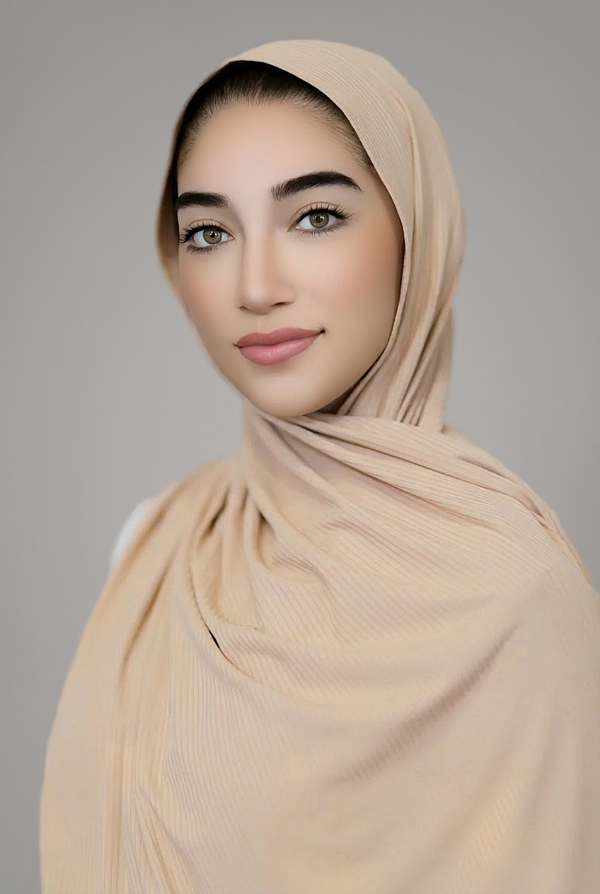 Ribbed Jersey Hijab-Nude