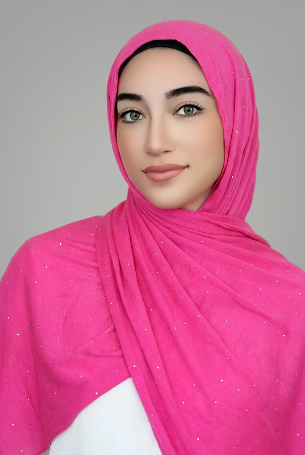 Shimmer Jersey Hijab-Fuschia