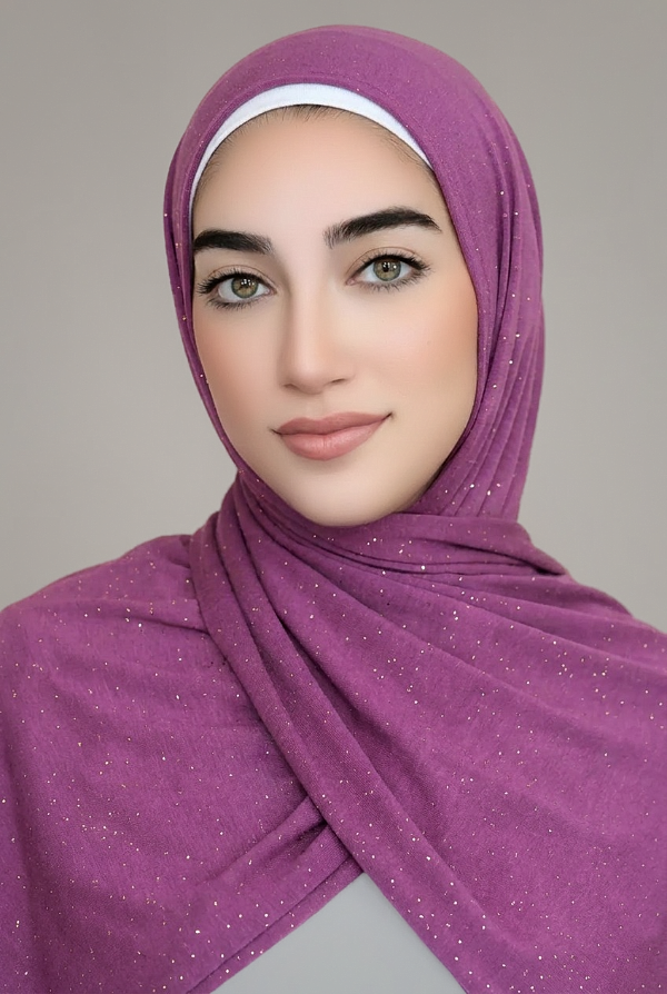 Shimmer Jersey Hijab-Purple