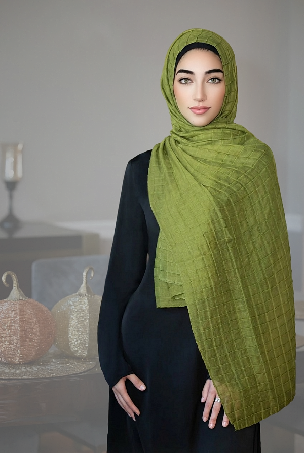 All Boxed Up Light Hijab-Olive