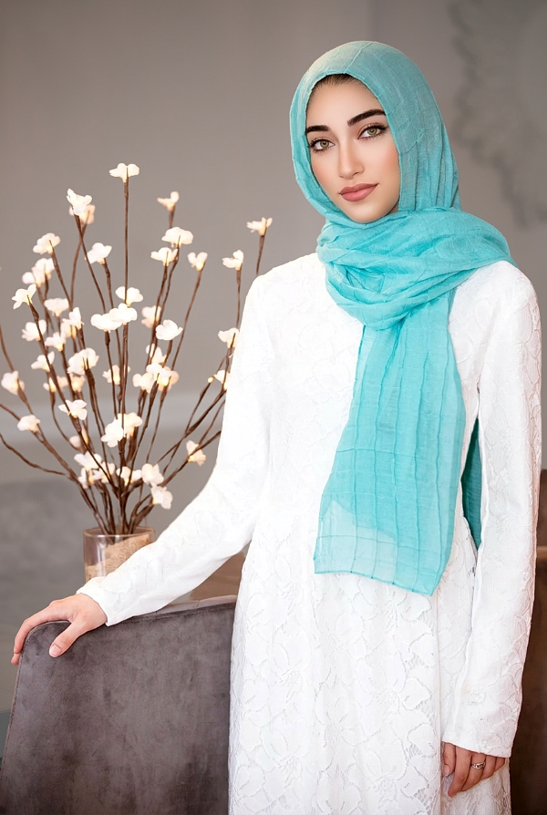 All Boxed Up Light Hijab-Teal