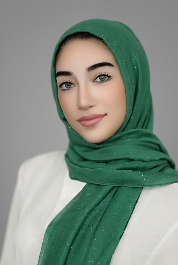 Gold Dust Light Hijab-Emerald Green
