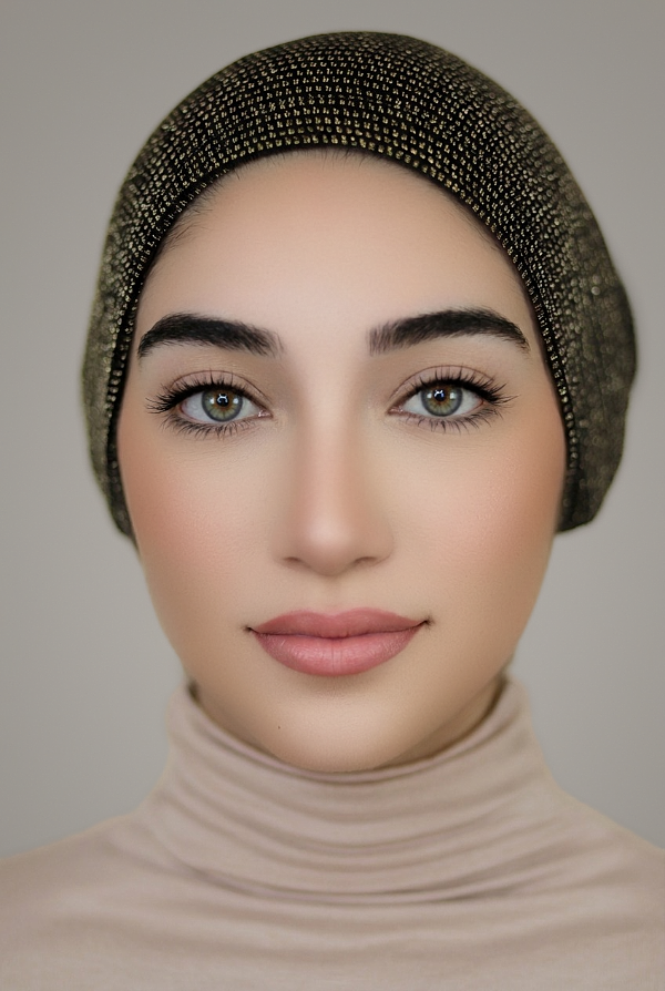 Gold Metallic Shimmer Hijab Cap