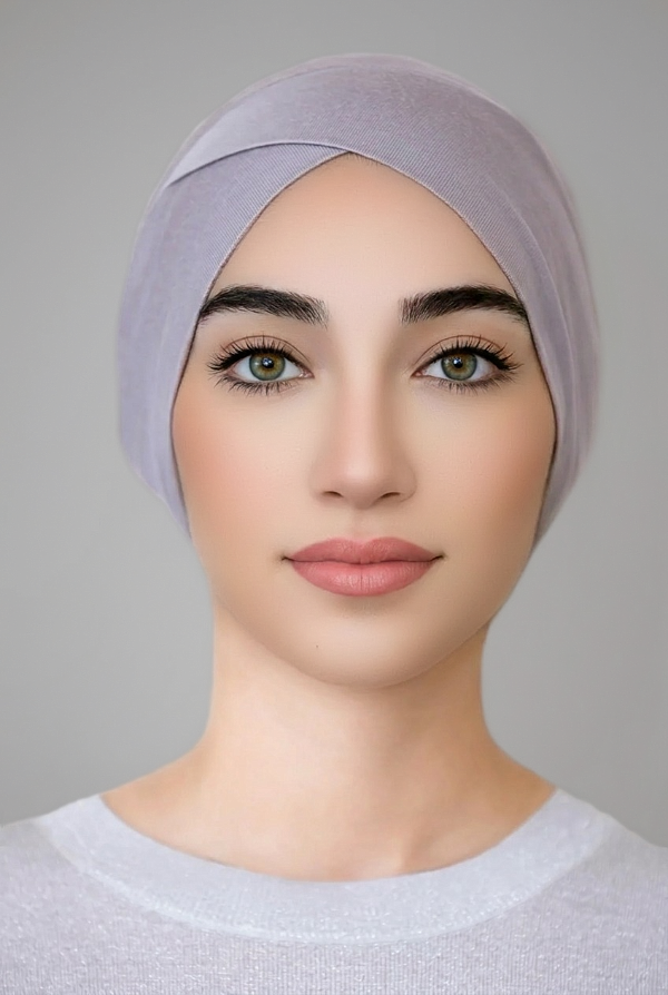 Criss Cross Tube Underscarf-Light Grey