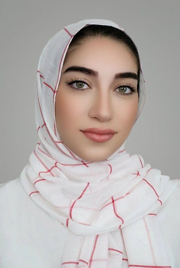 Check Print Light Hijab-White