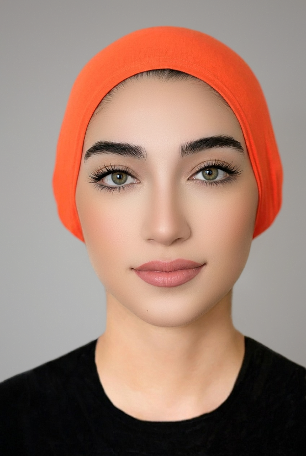 JERSEY TIE BACK BONNET-ORANGE