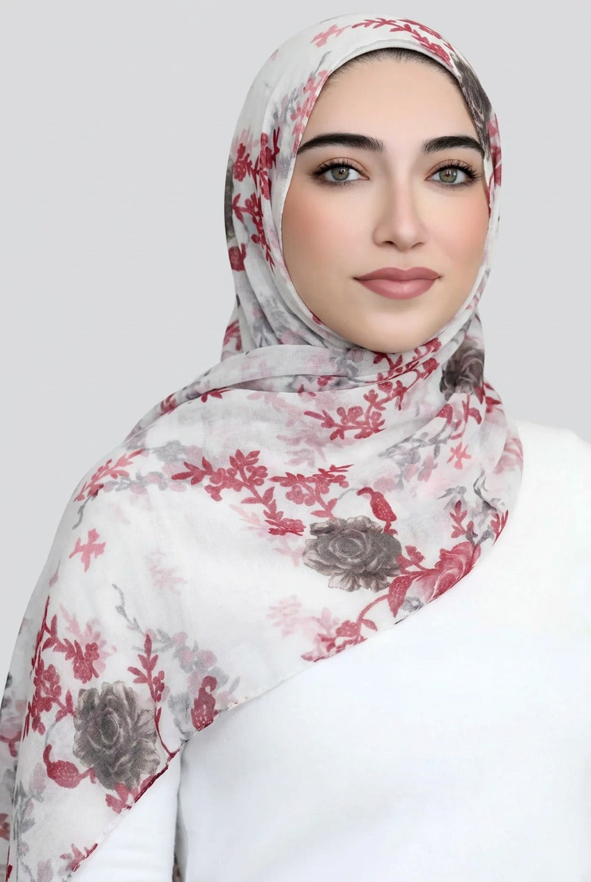 Poetry Print Viscose Light Hijab