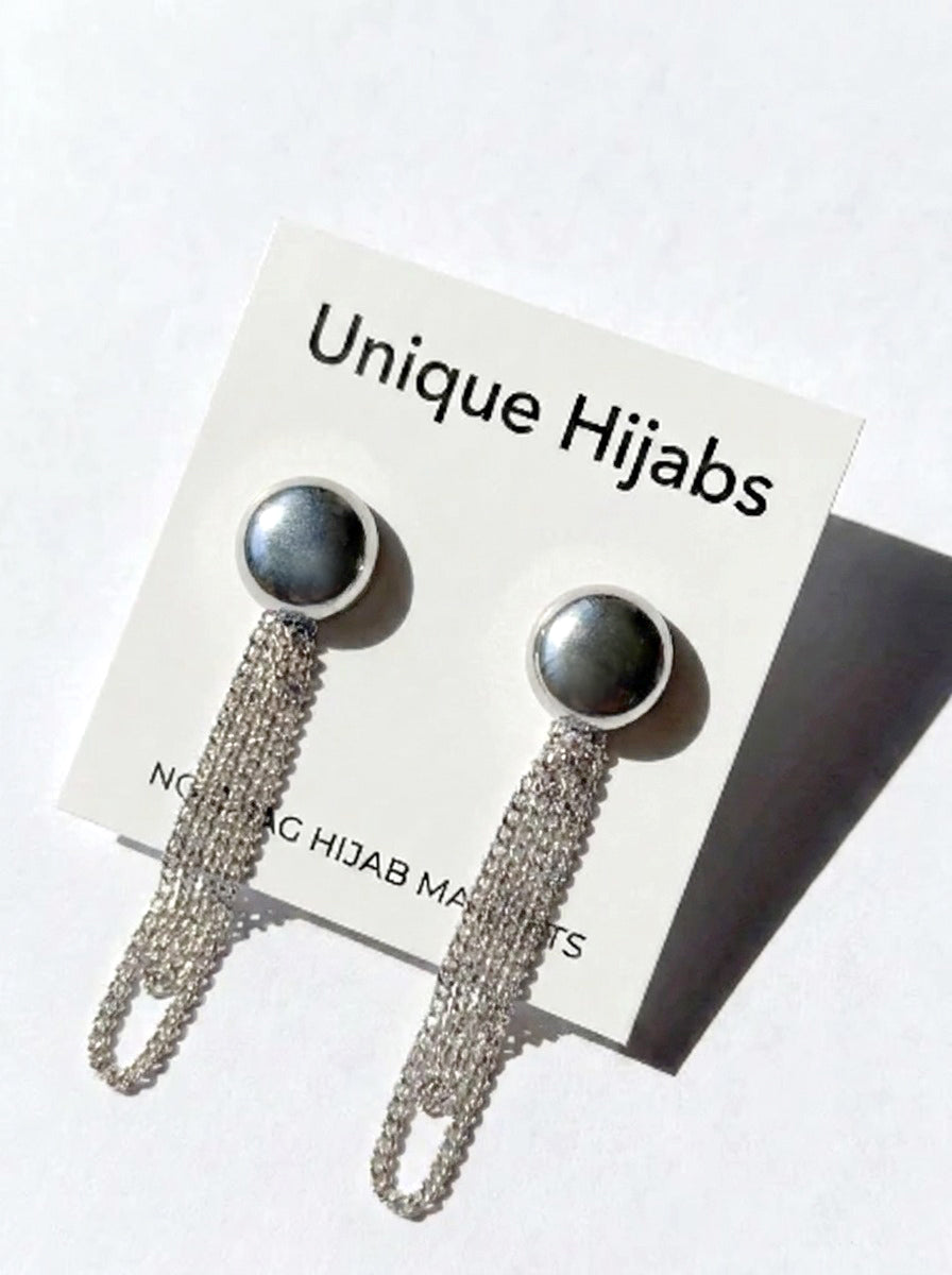 Hijab Magnets With Chain-Silver