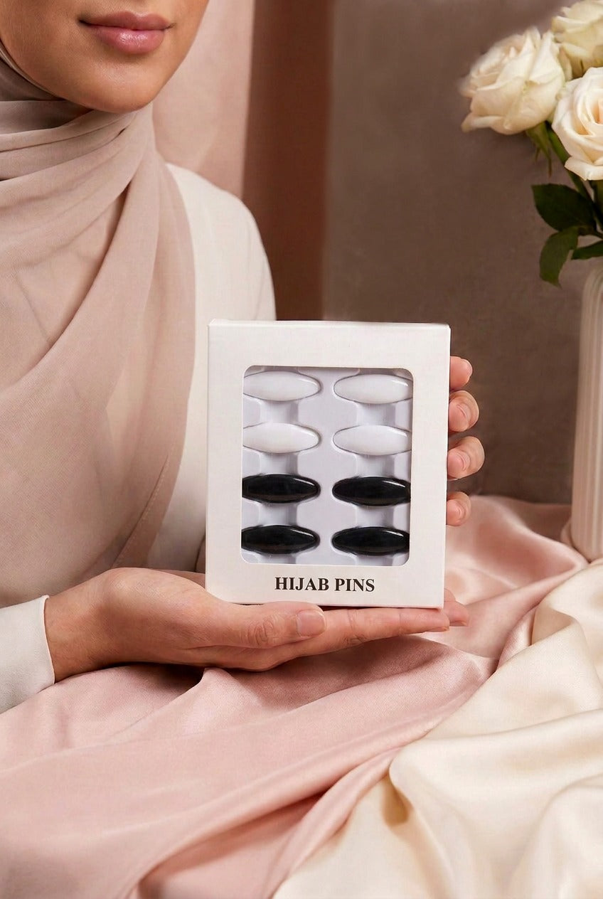 Hijab Pins-Black White