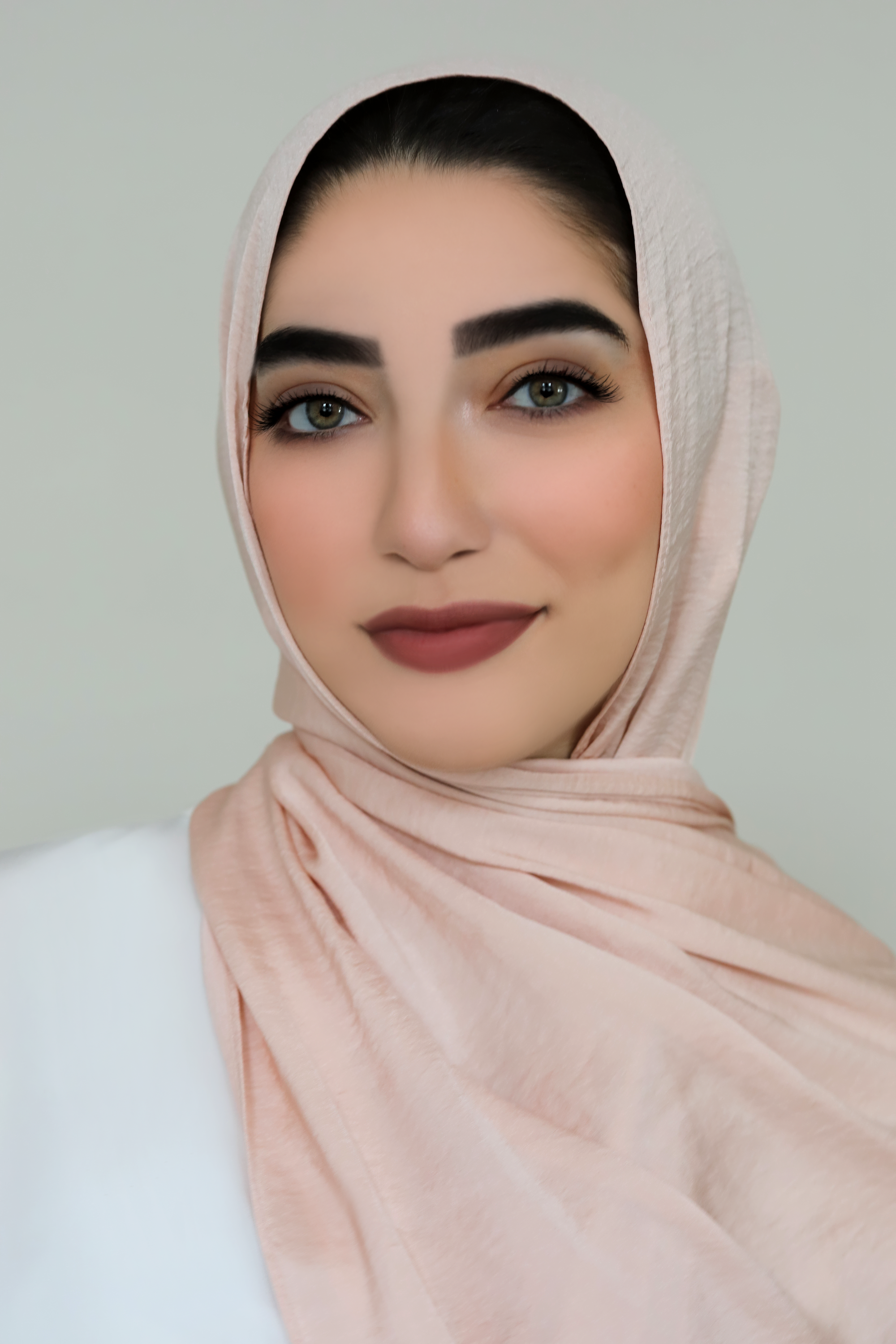 Matte Satin Hijab-Pale Peach