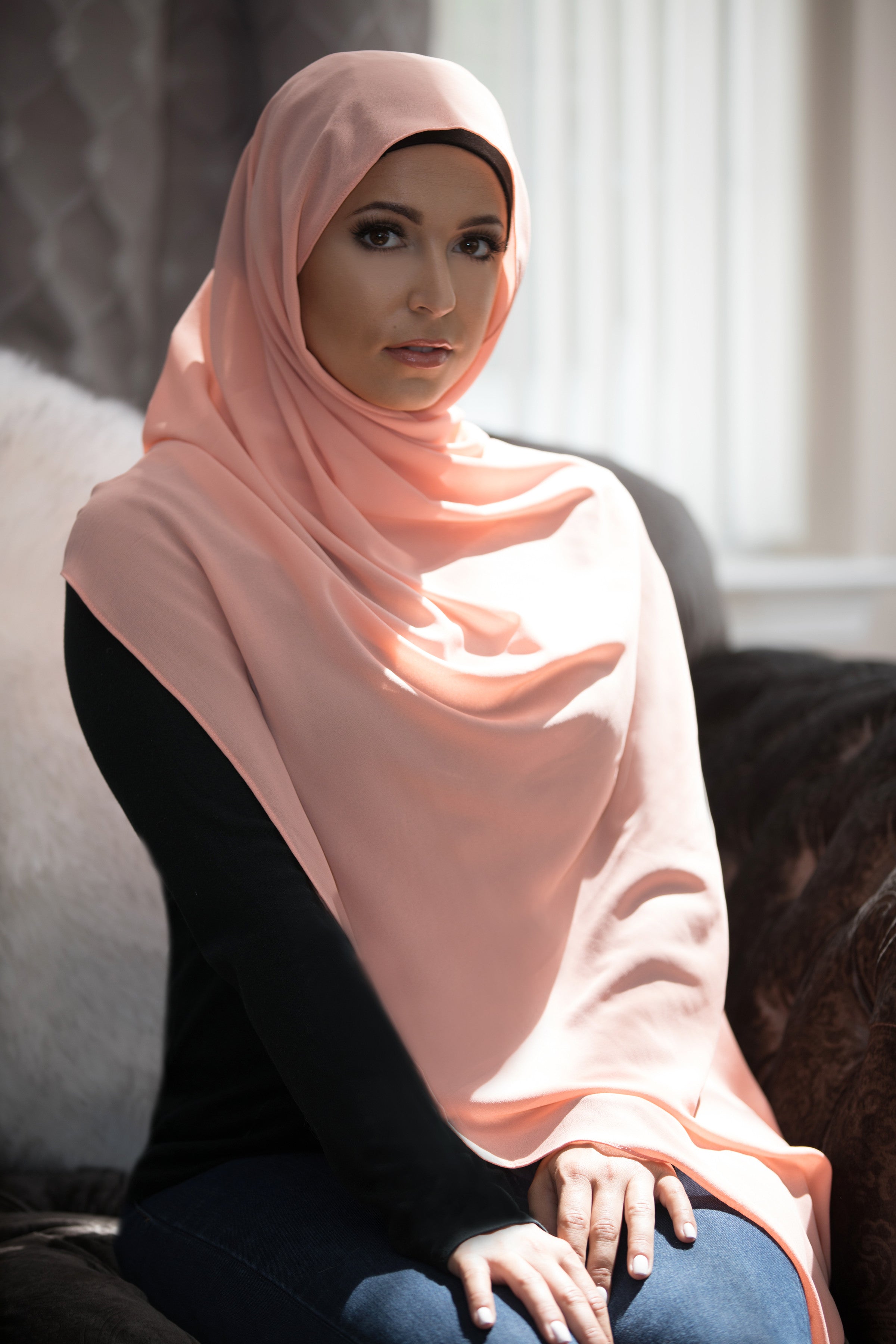 Basic Chiffon Hijab-Coral