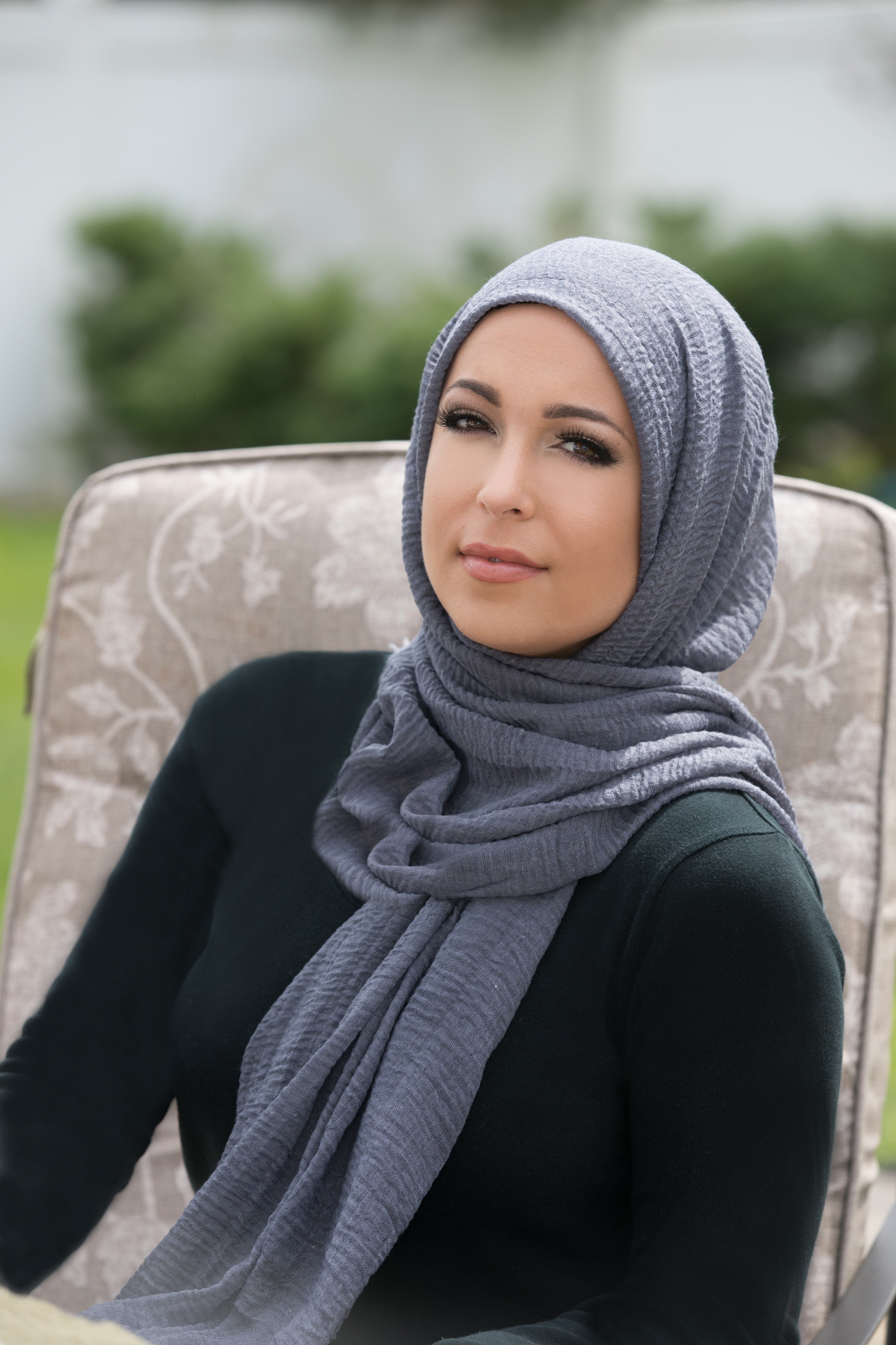 Premium Cotton Light Hijab-Dark Gray