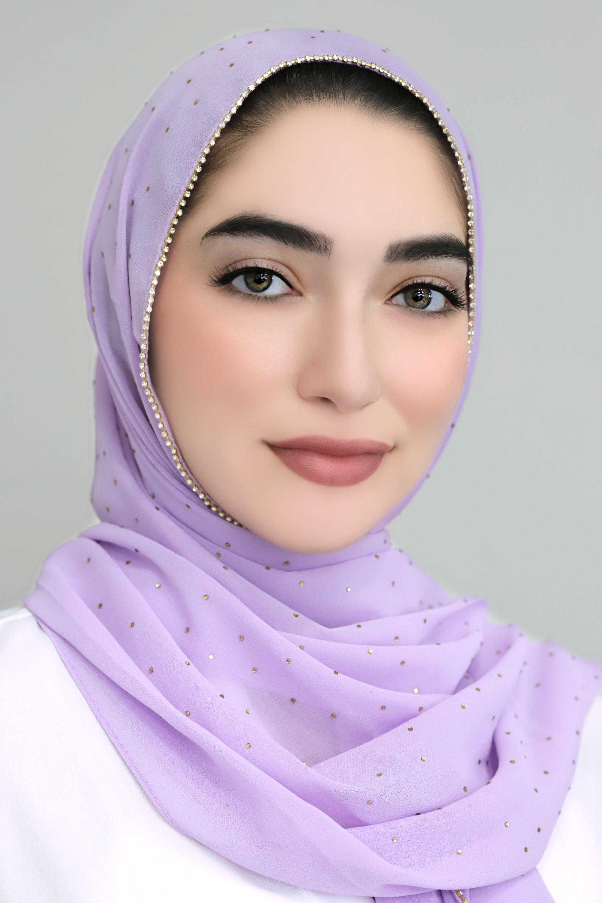 Stone Edge Chiffon Hijab-Lilac