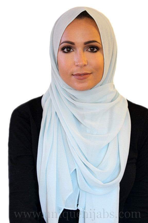 Basic Chiffon Hijab-Glacier Blue