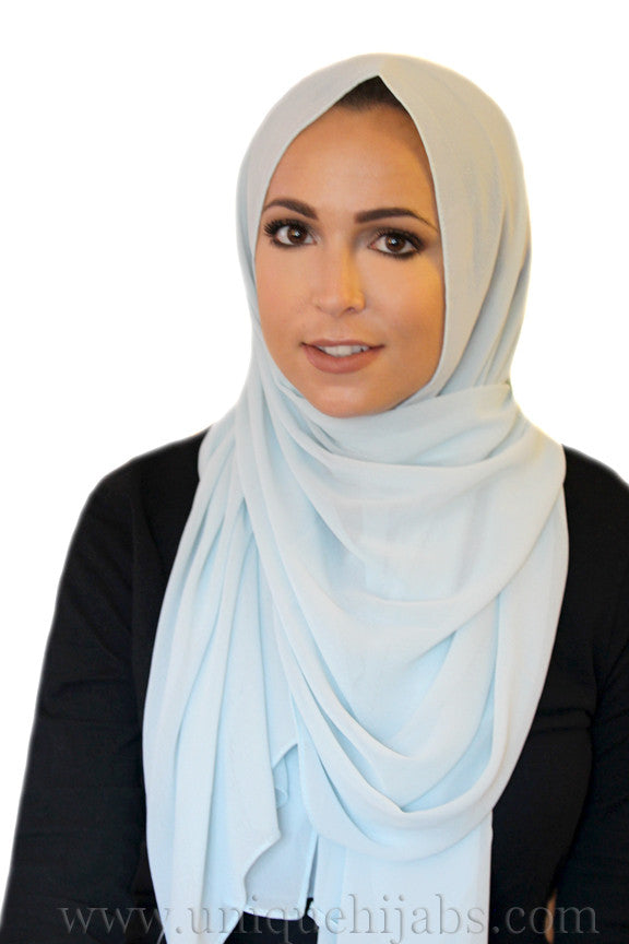 Basic Chiffon Hijab-Glacier Blue