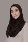 Instant Jersey Hijab-Dark Brown
