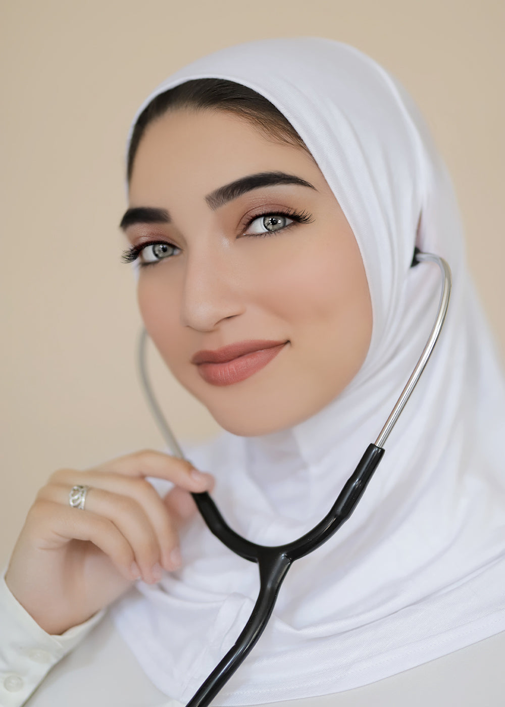 Ear Access One Piece Hijab-Dusty Rose