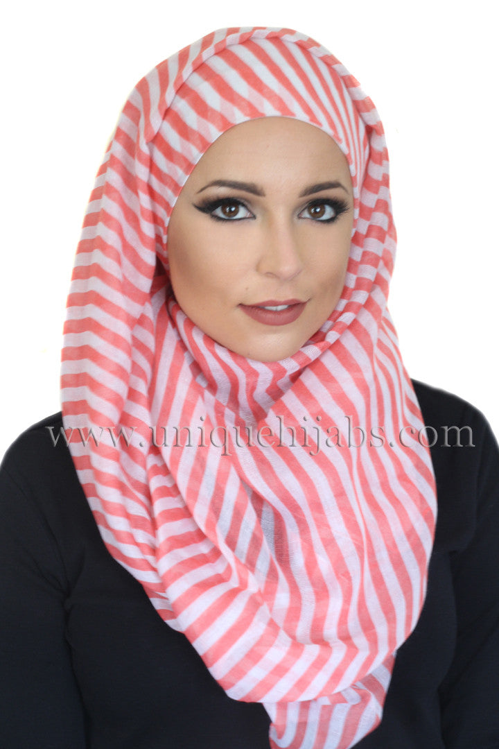 Nautical Maxi Light Hijab-Pink
