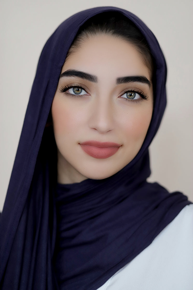 Luxury Jersey Hijab-Navy