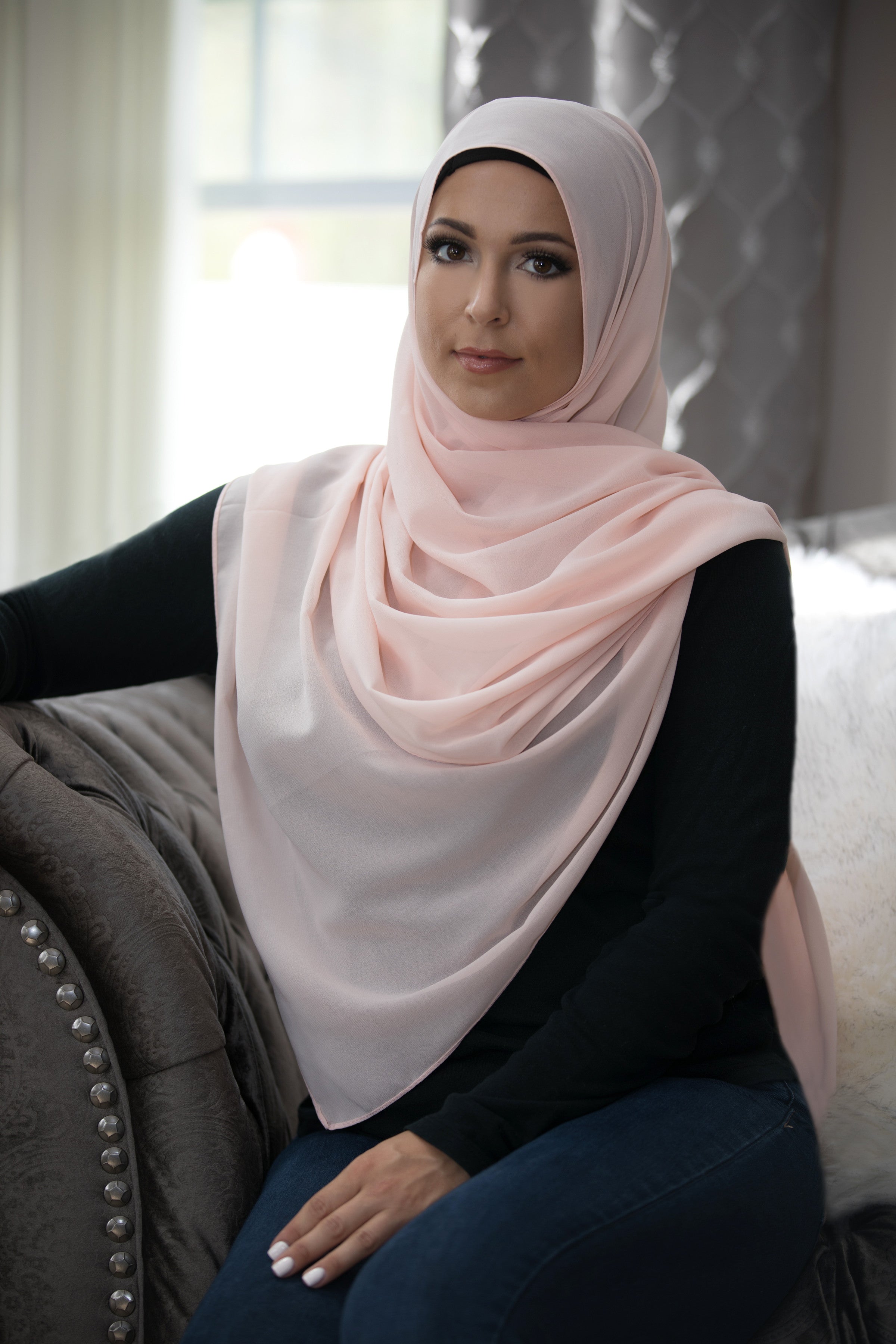 Basic Chiffon Hijab-Peach