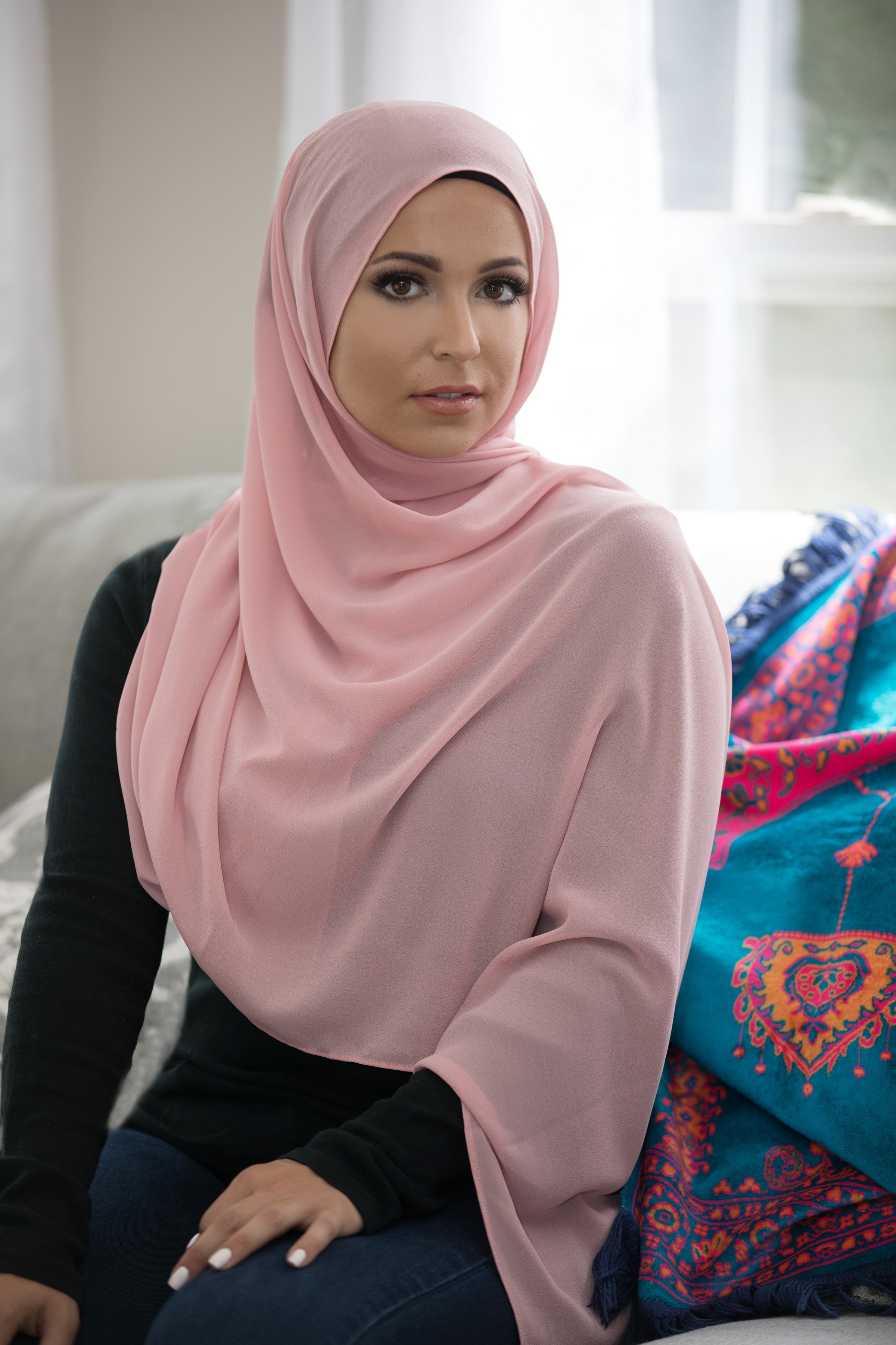 Basic Chiffon Hijab-Rose Pink