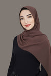 Basic Size Chiffon Hijab-Brown