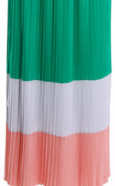 Maxi Skirt Striped Large-Green