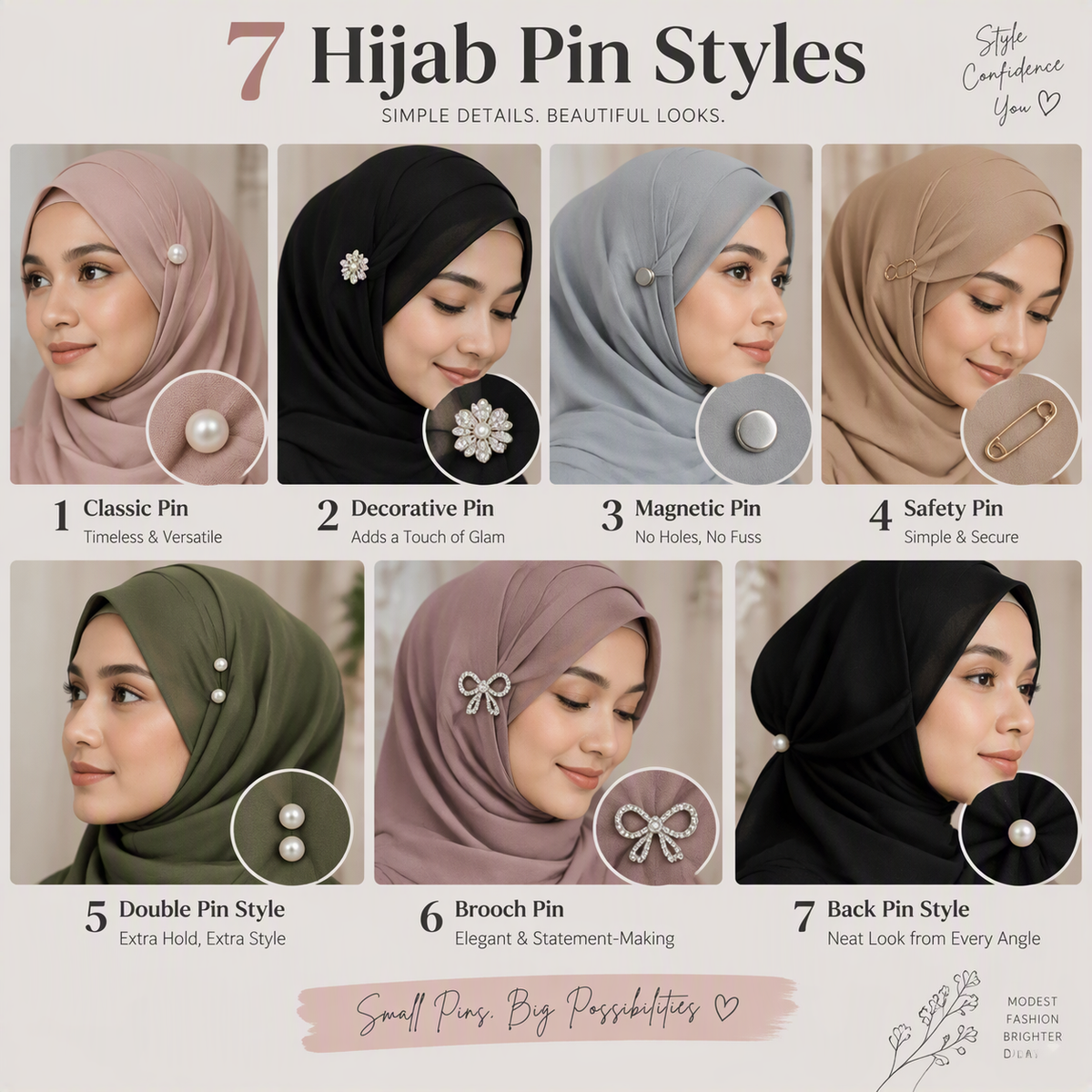 7 Hijab Pin Styles