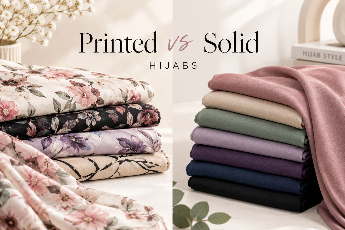 Printed vs solid hijabs