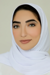 Pleated Chiffon Hijab-White