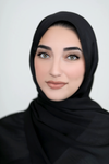 Textured Satin Hijab-Black