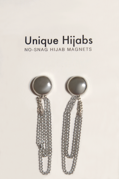 Hijab Magnets With Chain-Silver