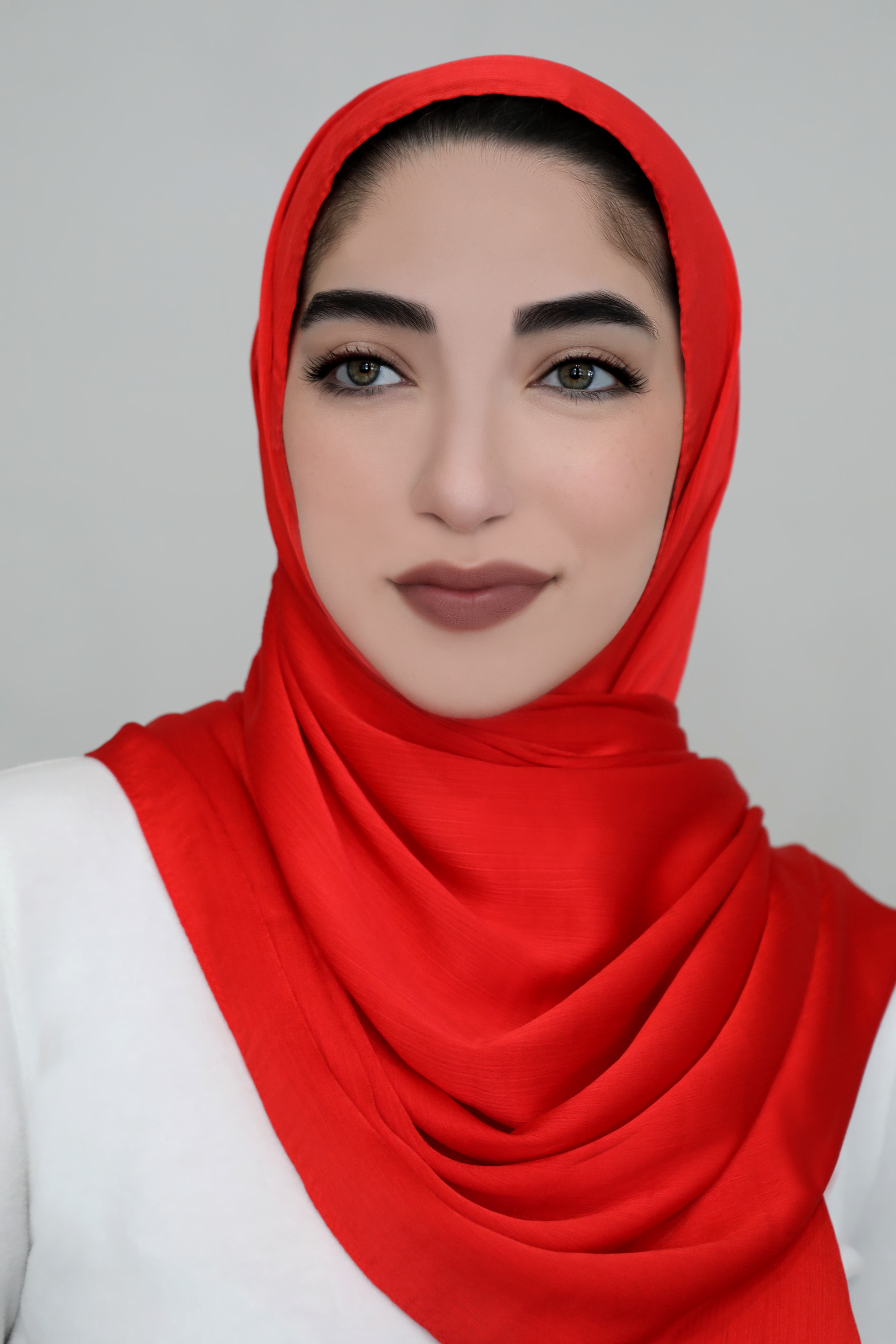 Satin Crinkle Hijab-Red