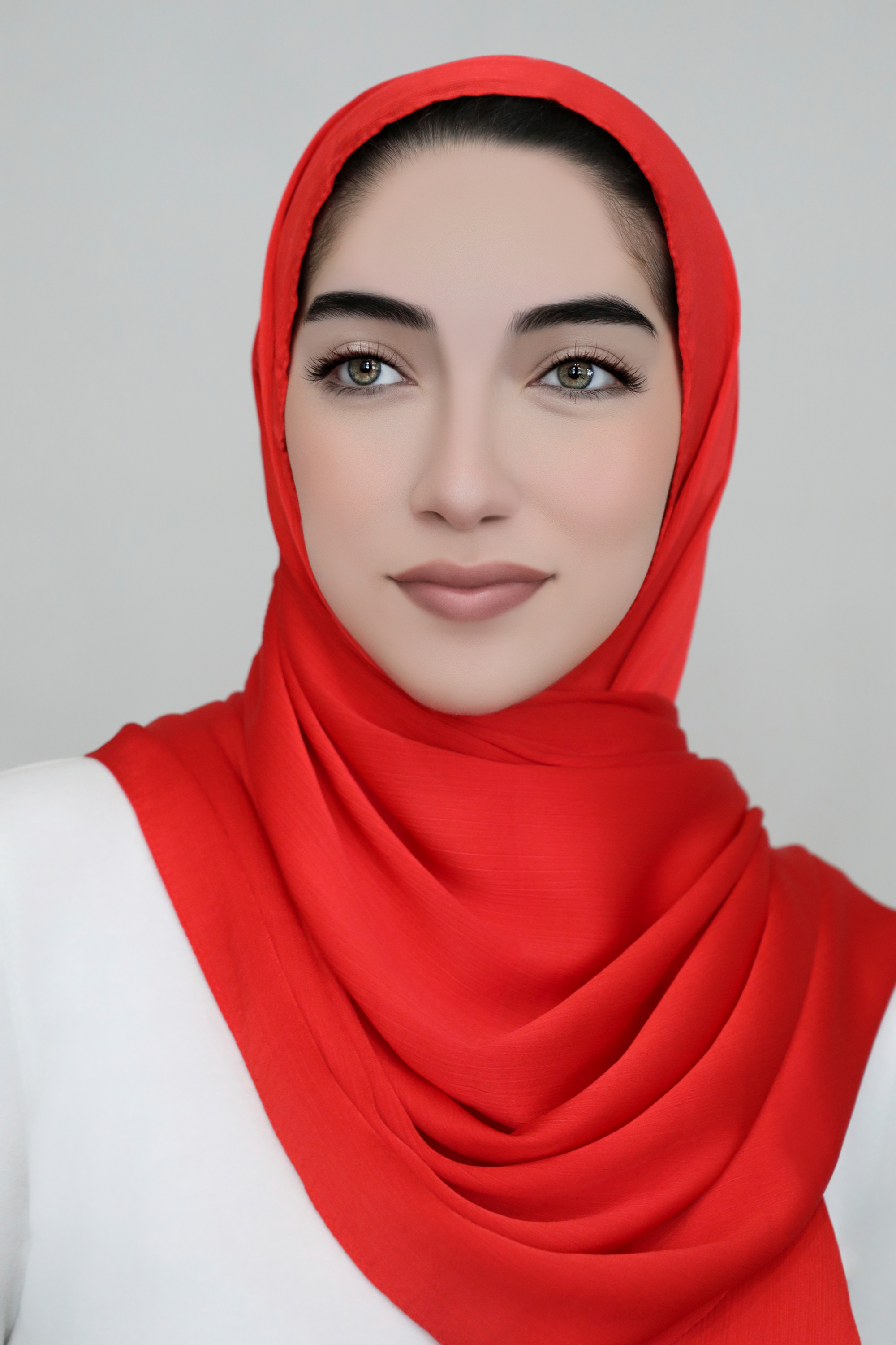 Satin Crinkle Hijab-Red