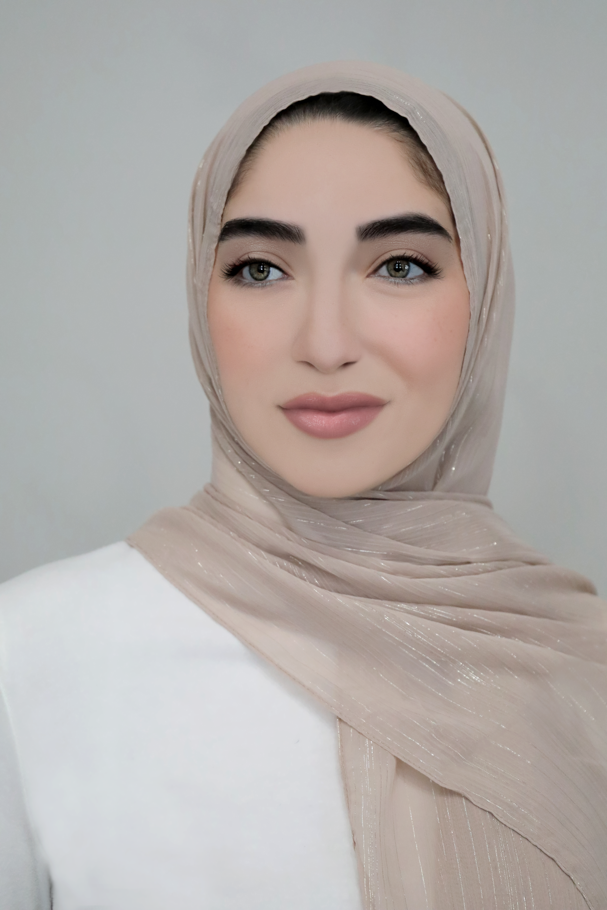 Lurex Shimmer Chiffon Hijab-Tan