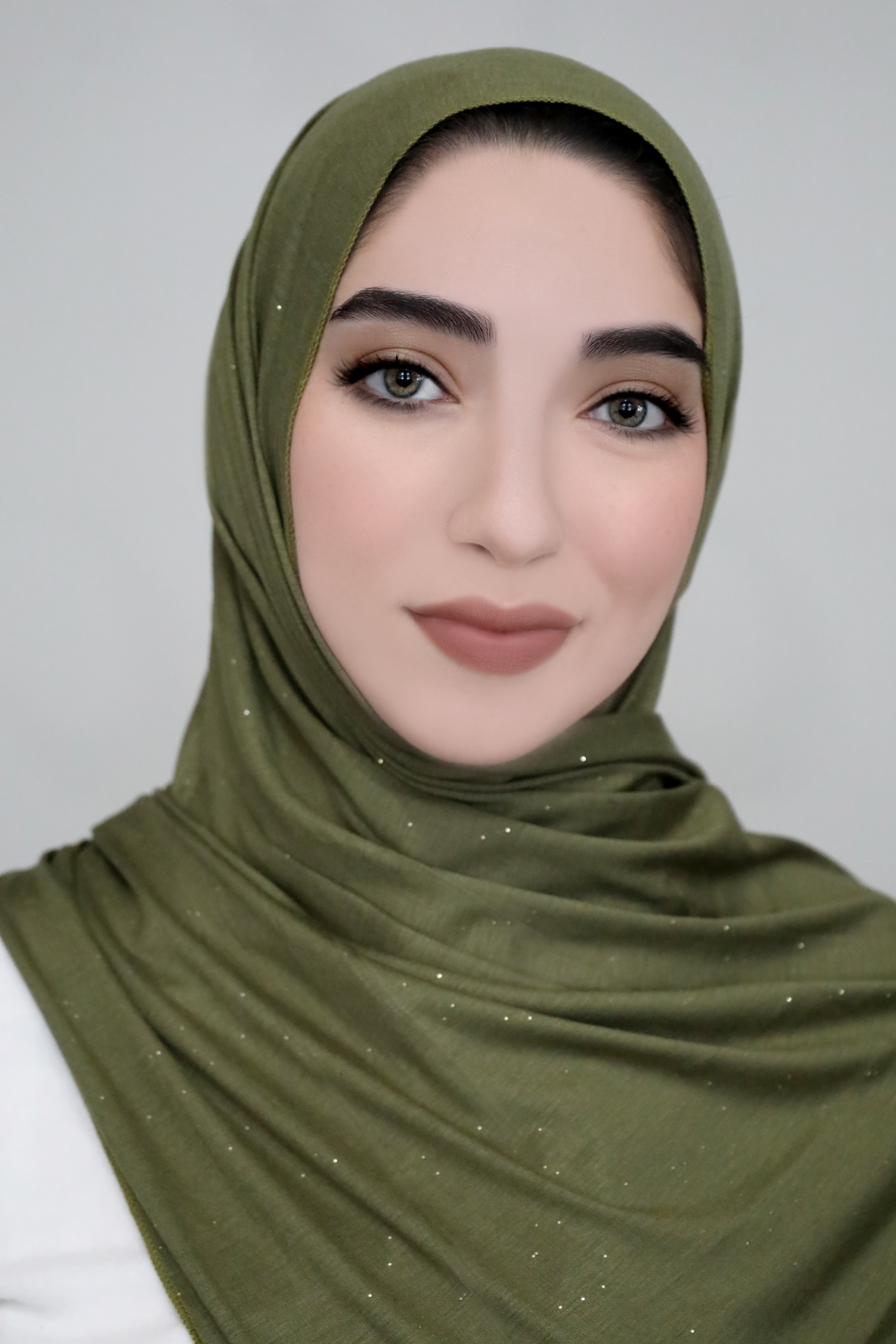 Small Shimmer Jersey Hijab-Olive