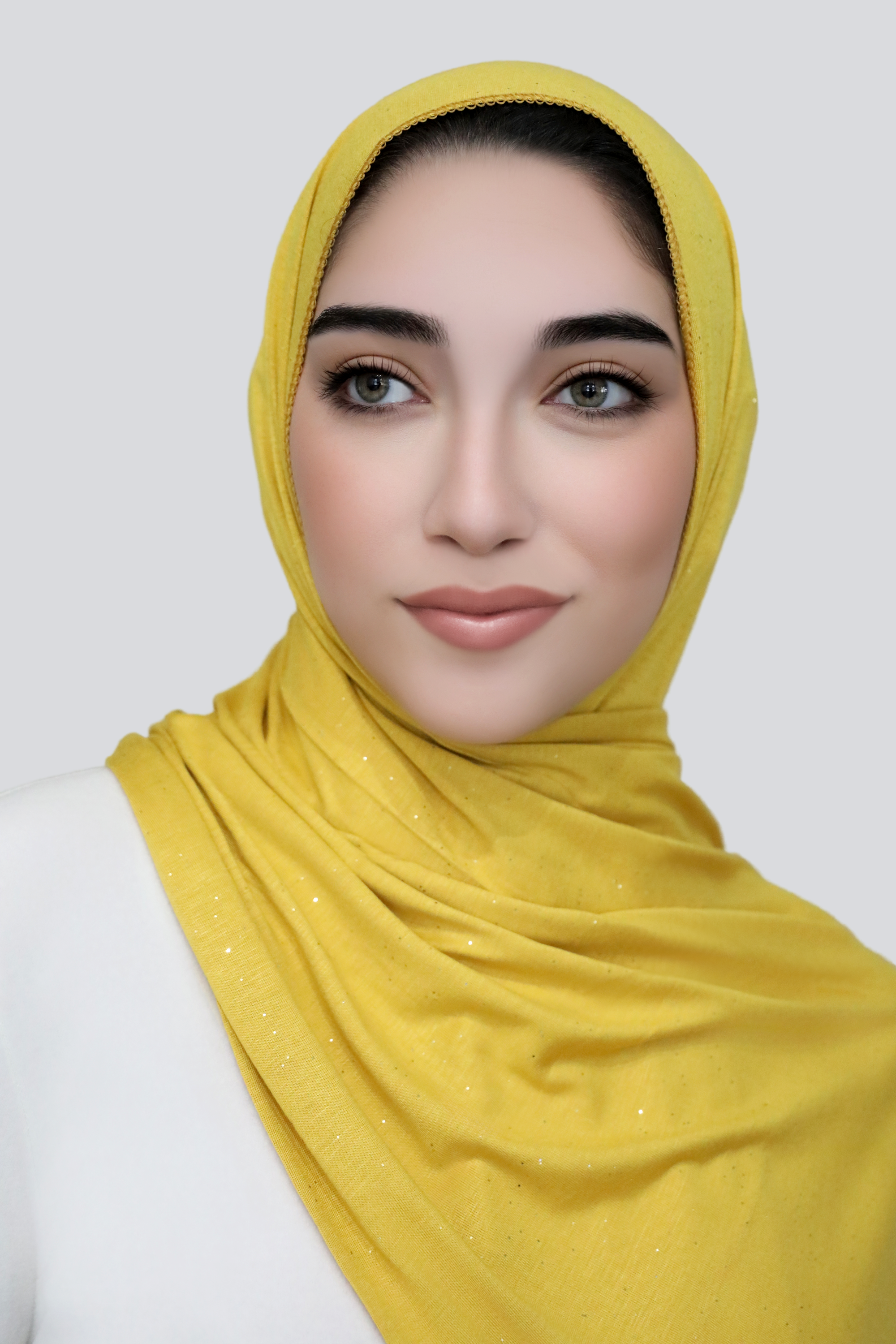 Small Shimmer Jersey Hijab-Mustard