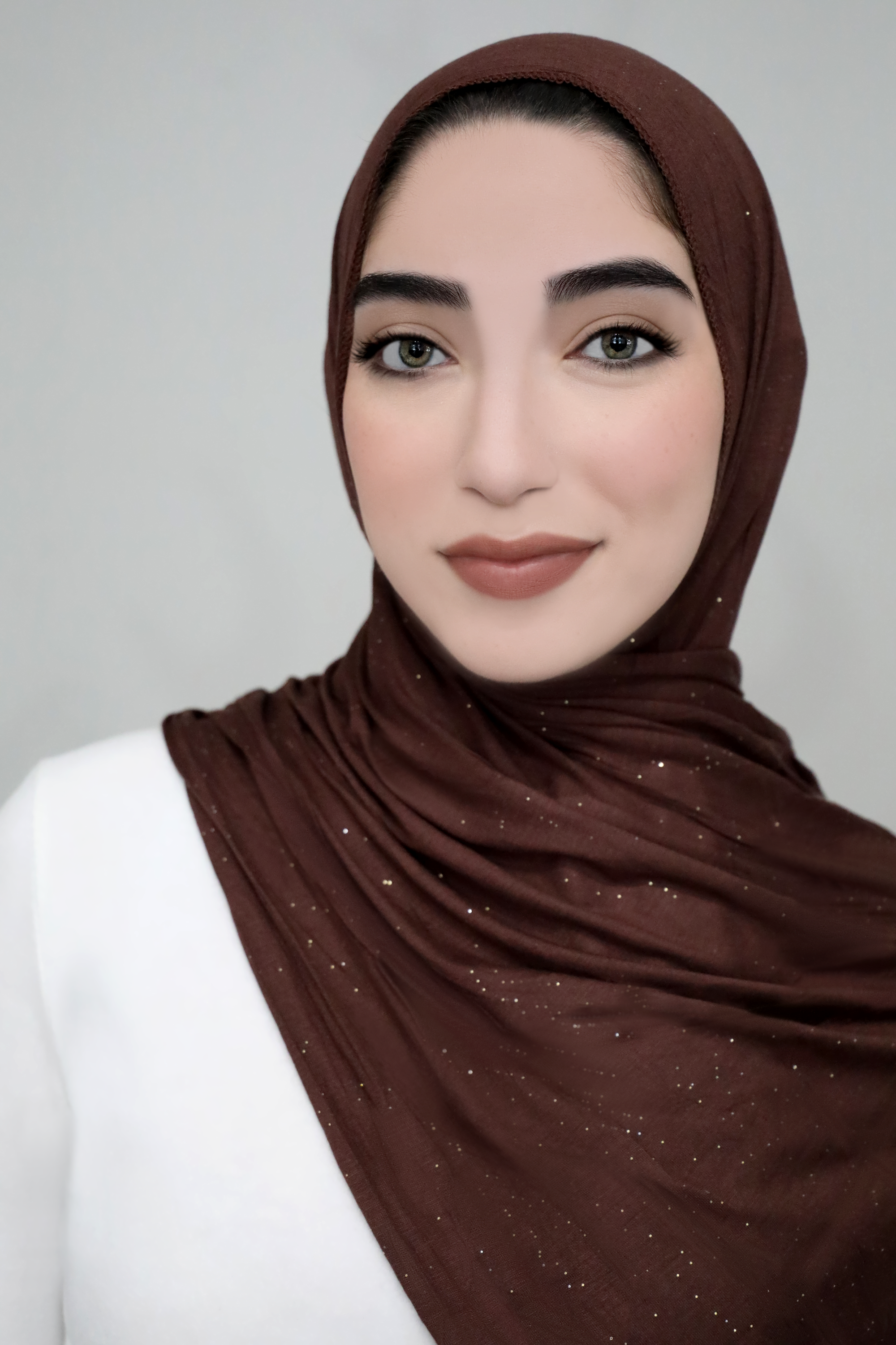 Small Shimmer Jersey Hijab-Chocolate