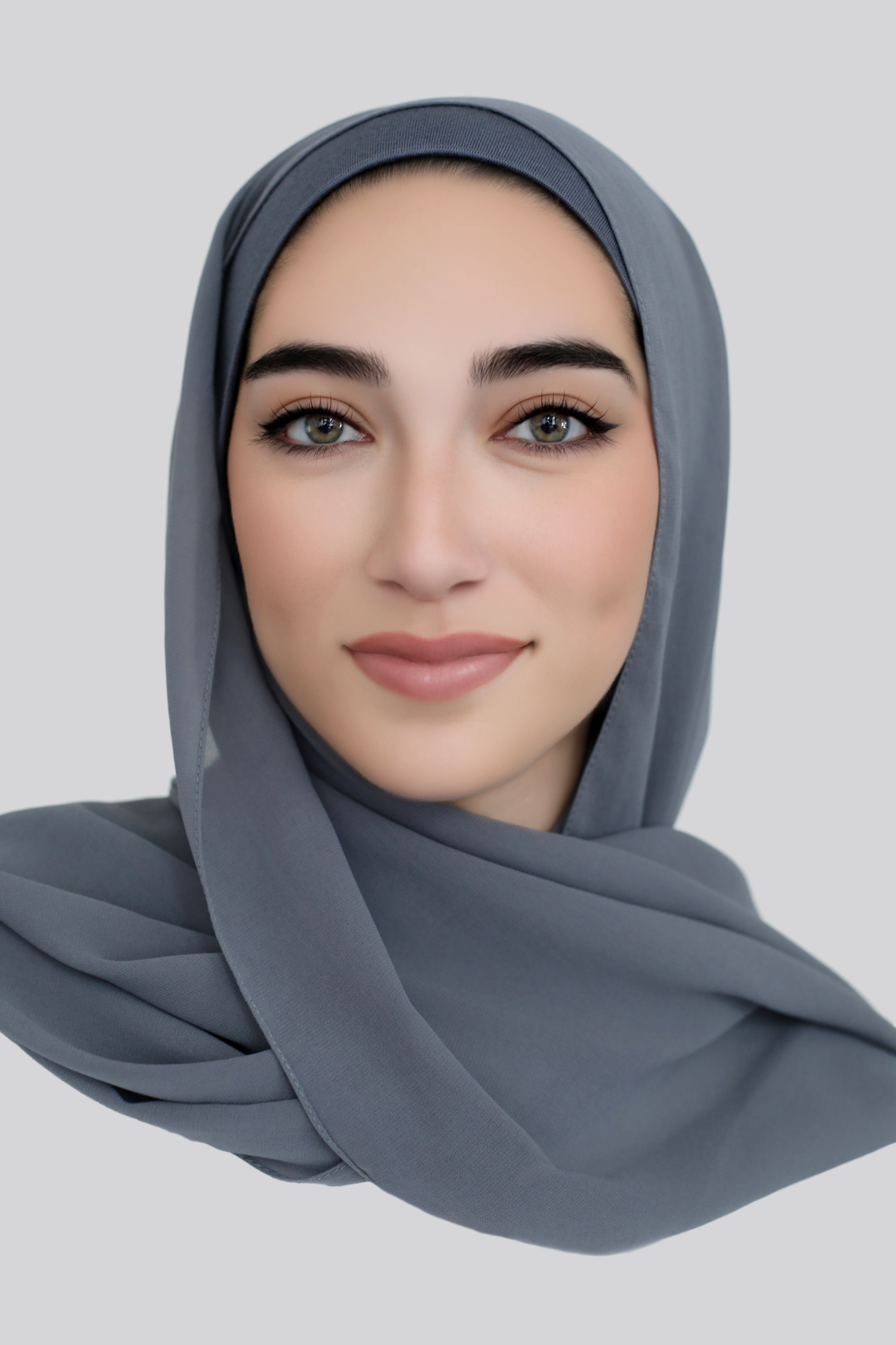 Chiffon Hijab Set-Pewter