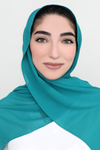 Basic Size Chiffon Hijab-Teal