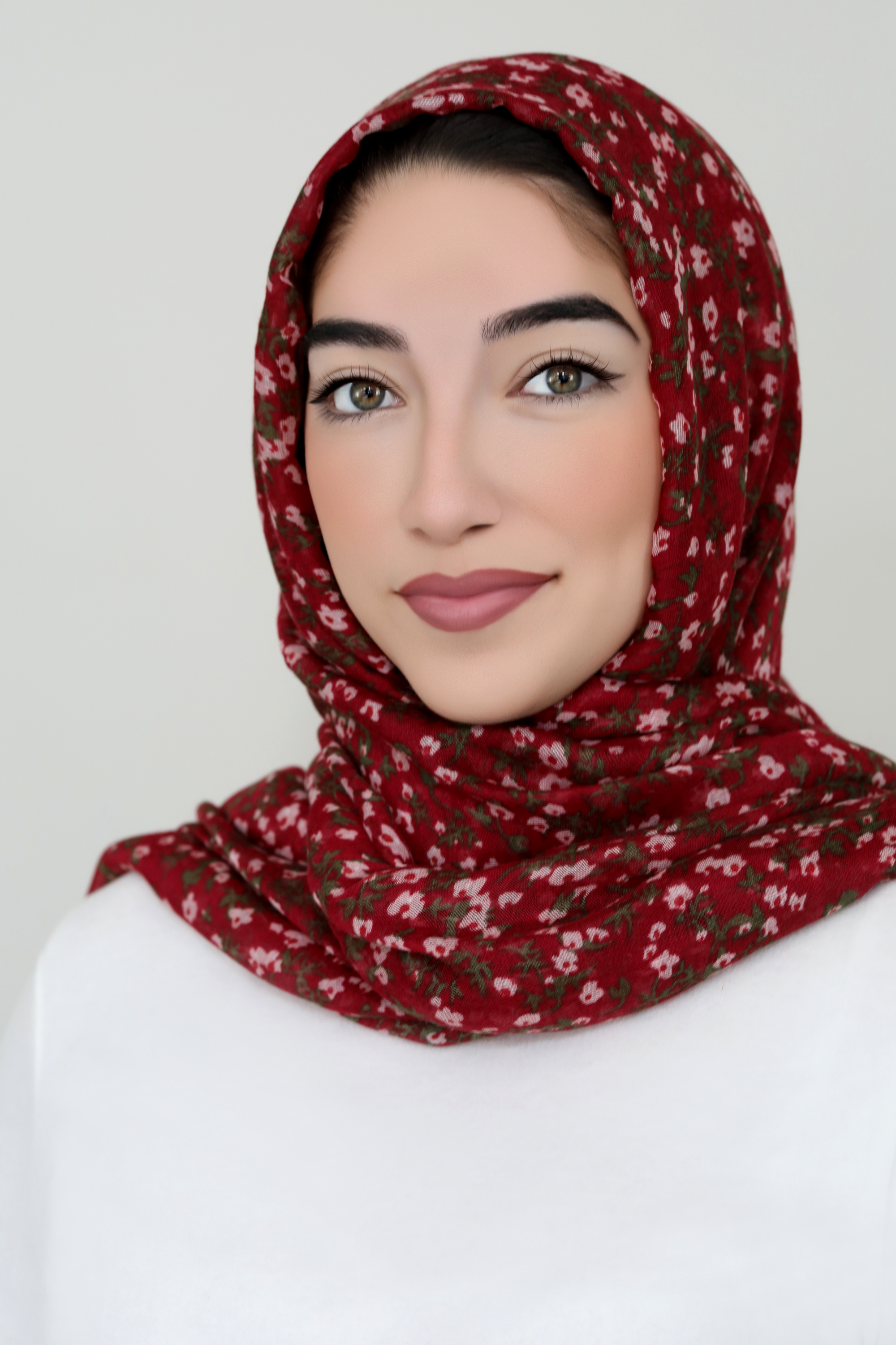 Breezing Through Printed Viscose Hijab-Maroon