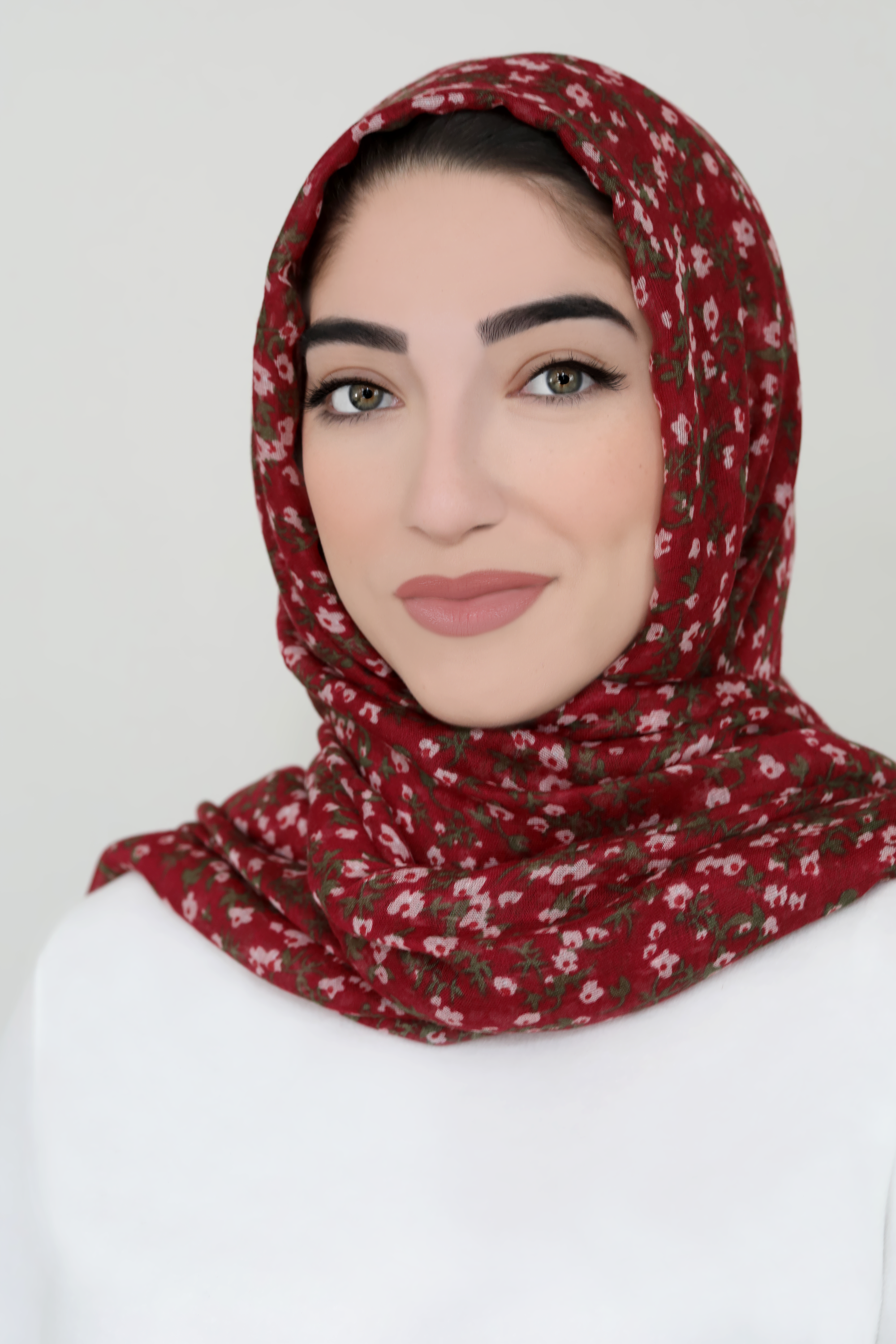 Breezing Through Printed Viscose Hijab-Maroon