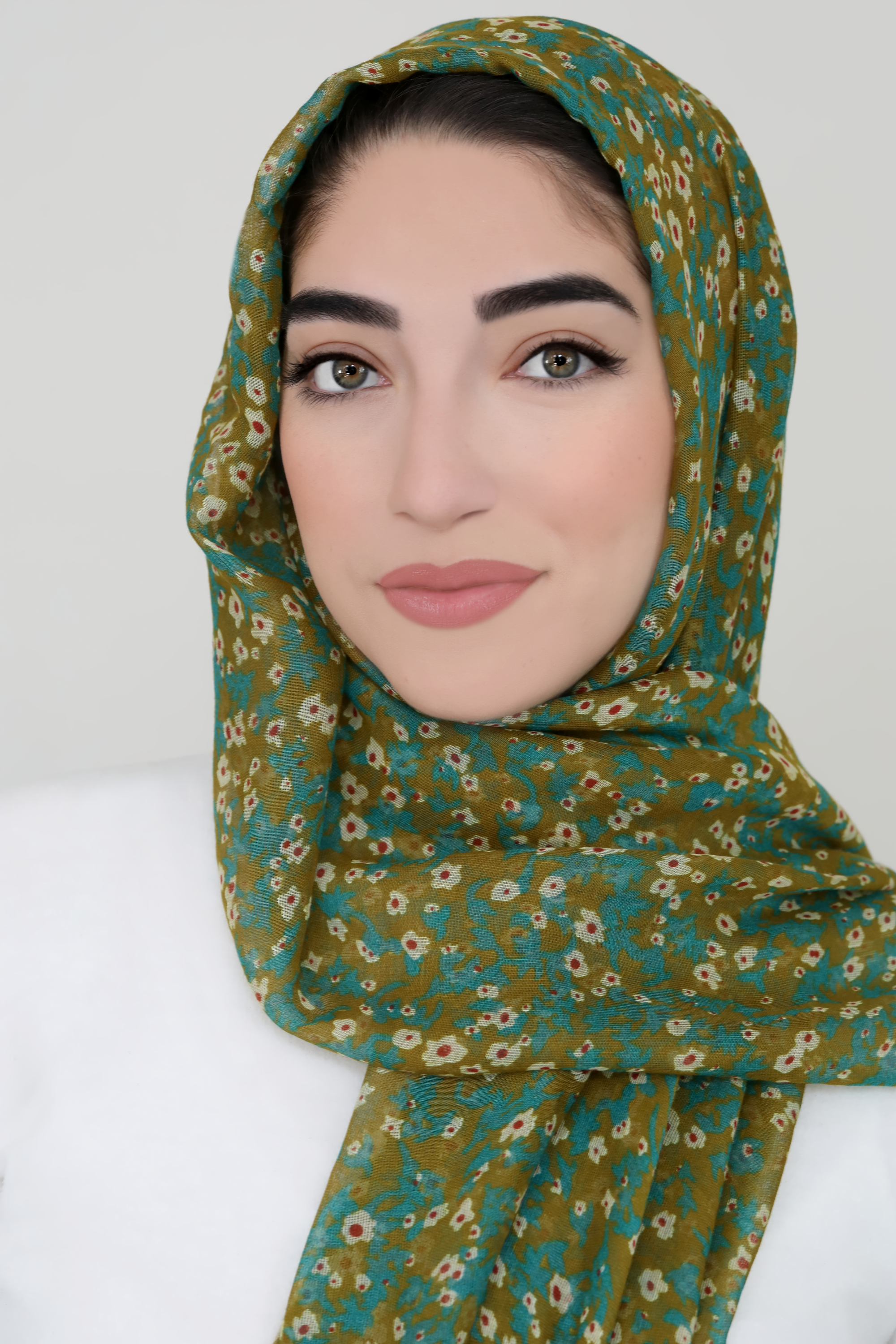 Breezing Through Printed Viscose Hijab-Olive