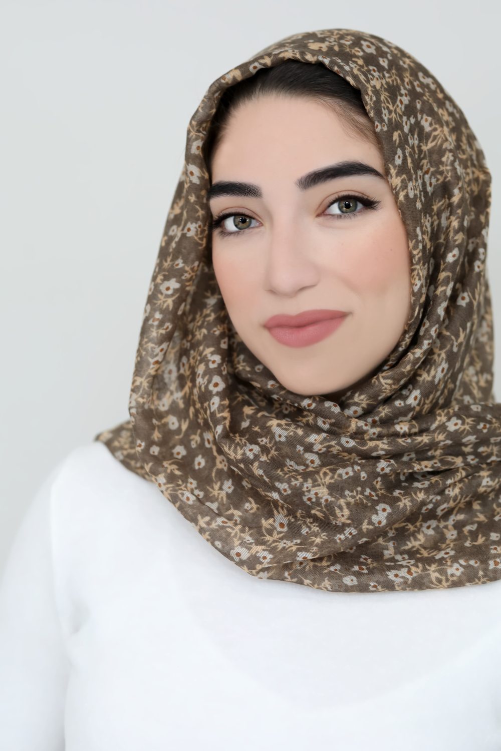 Breezing Through Printed Viscose Hijab-Tan