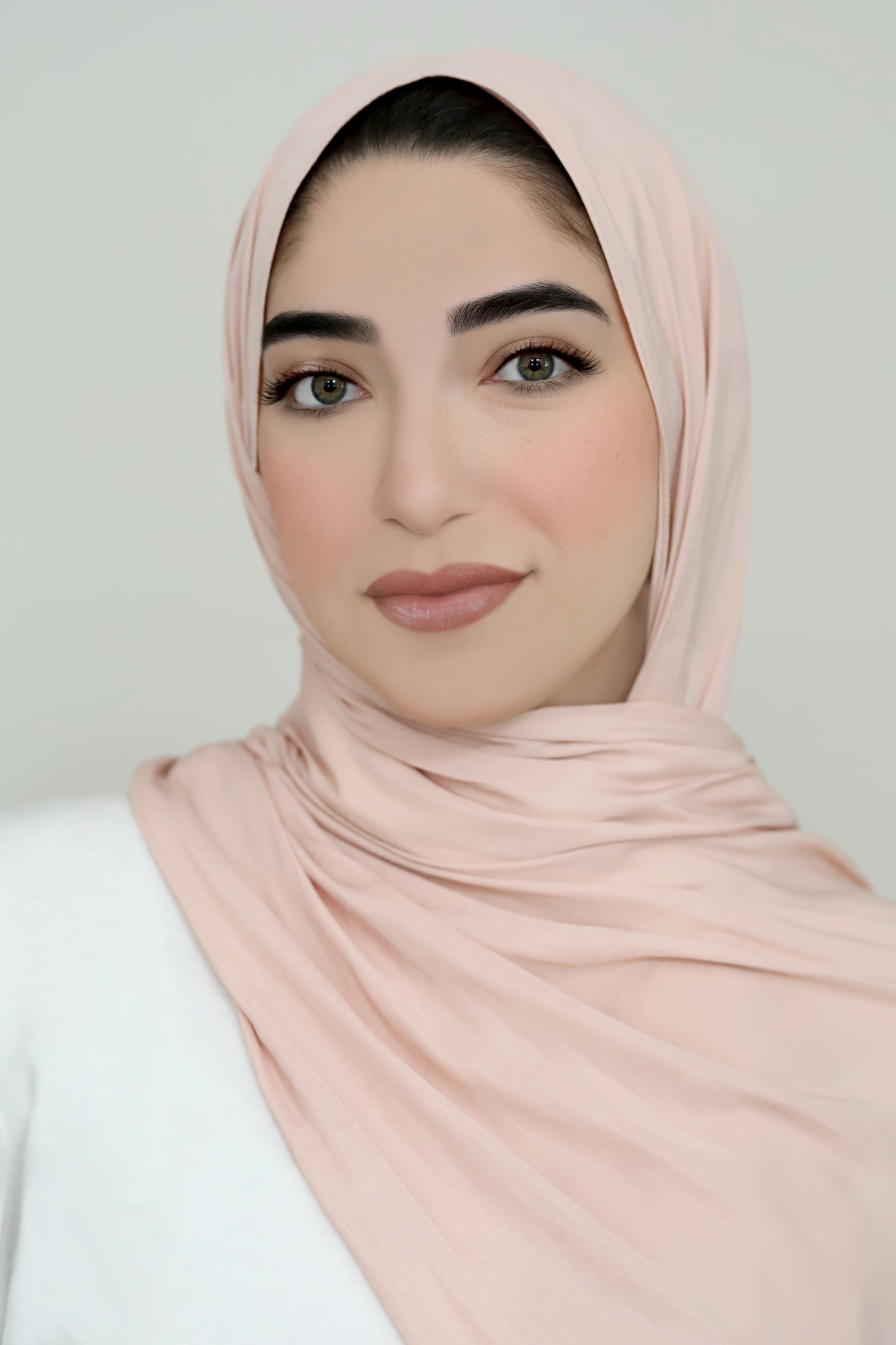 Matte Satin Hijab-Pale Peach