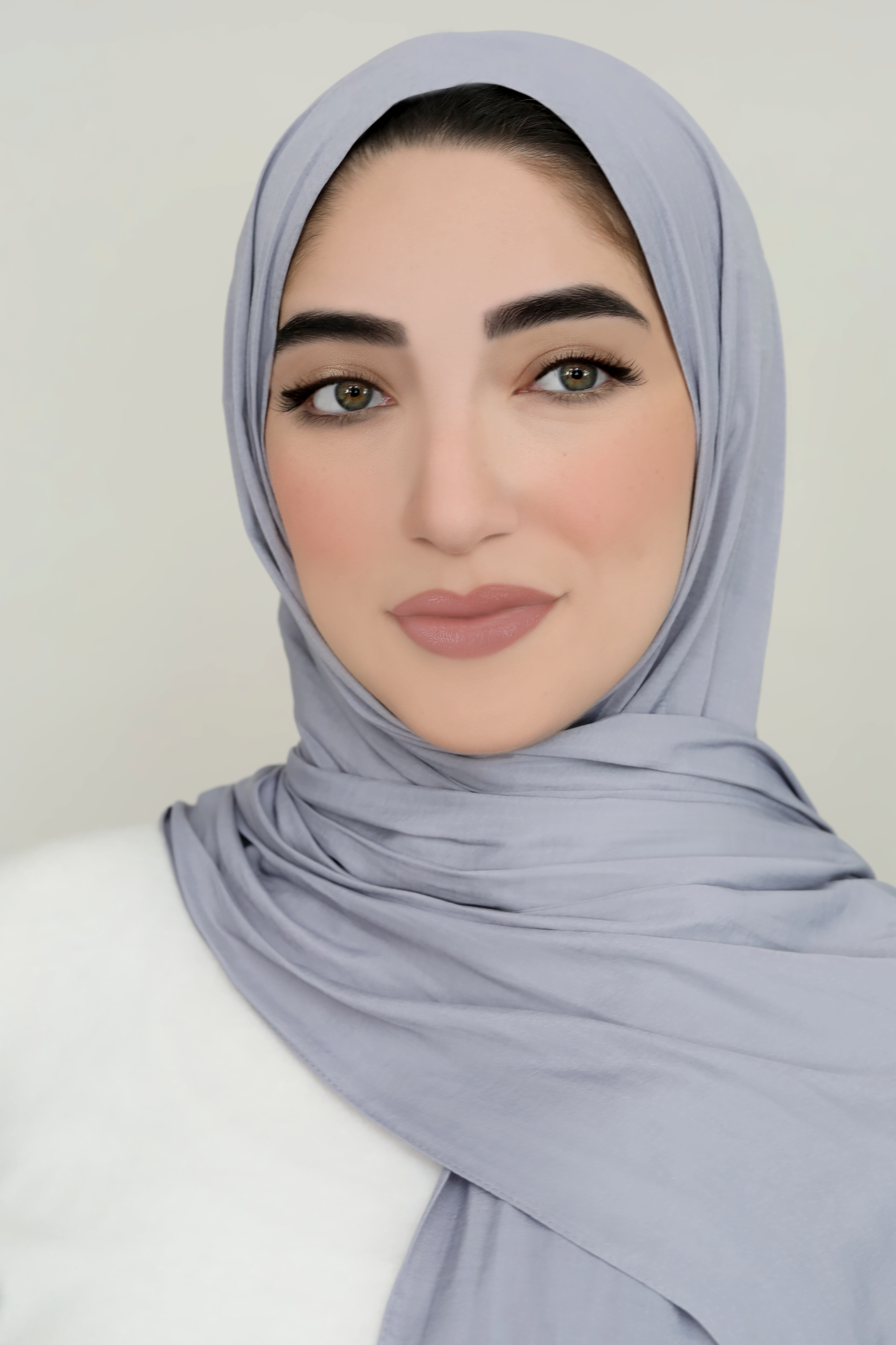 Matte Satin Hijab-Silver